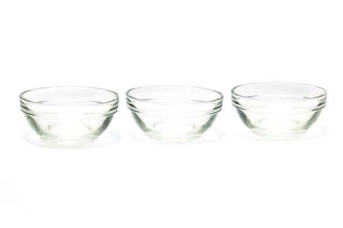 *R69* SMALL GLASS BOWLS 90MM SET OF 3