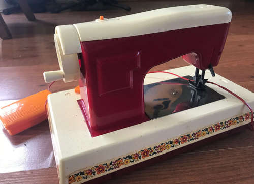 Vintage Toy Sewing Machine in Original Box