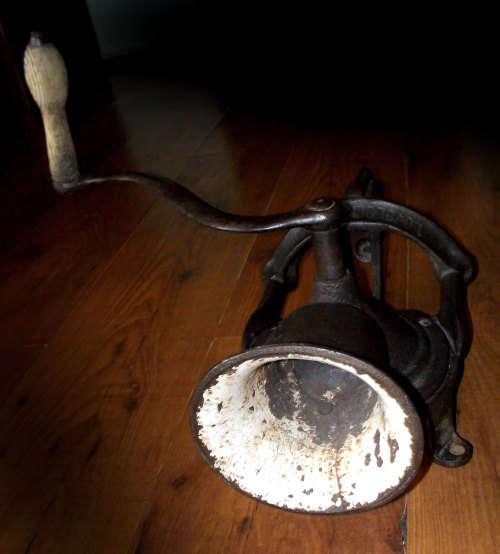 1860's Lovelock London Cast Iron Wall Mounted Coffee Grinder