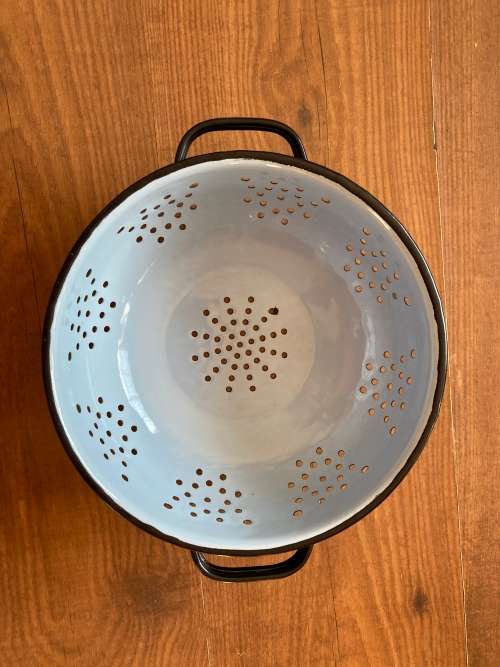 Enamel Colander French Style Colander Country Kitchen Vintage Retro Antique