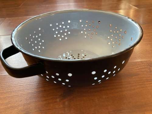 Enamel Colander French Style Colander Country Kitchen Vintage Retro Antique