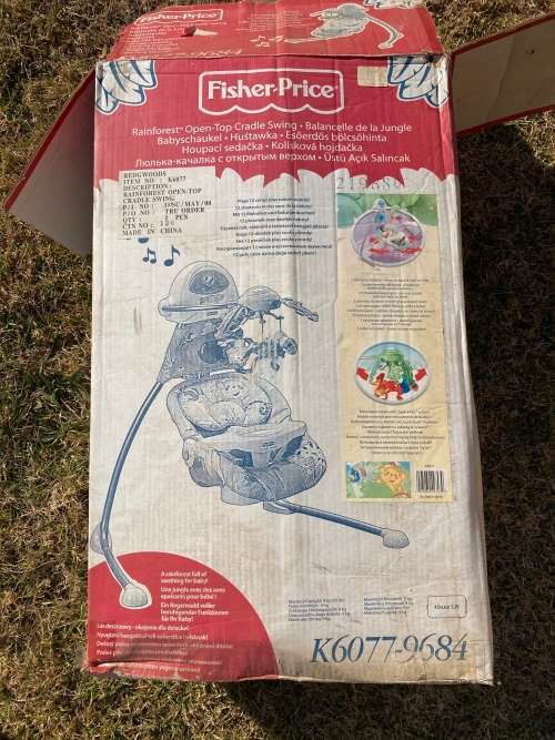 FISHER PRICE RAINFOREST OPEN TOP CRADLE SWING