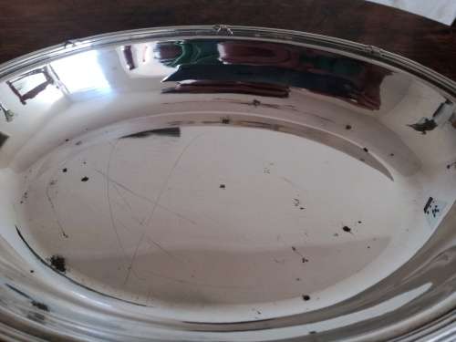 Elegant silver Plate Entree dish. Measurement length 30cm by height 14cm