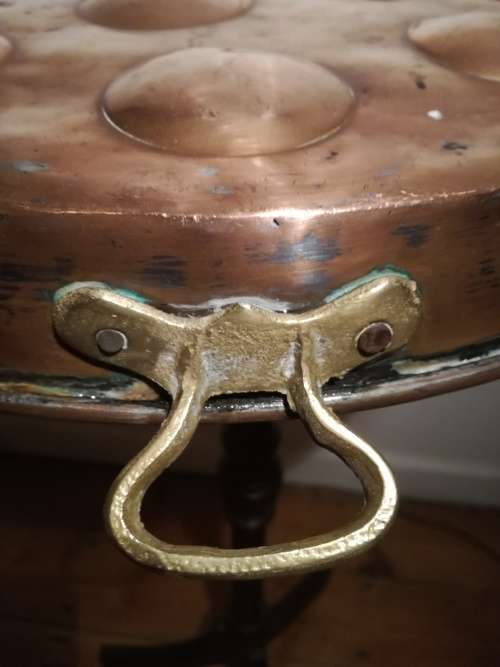 Antique/Vintage Copper Egg Poacher Pan - Brass Handles. Super decorative item for the kitchen!