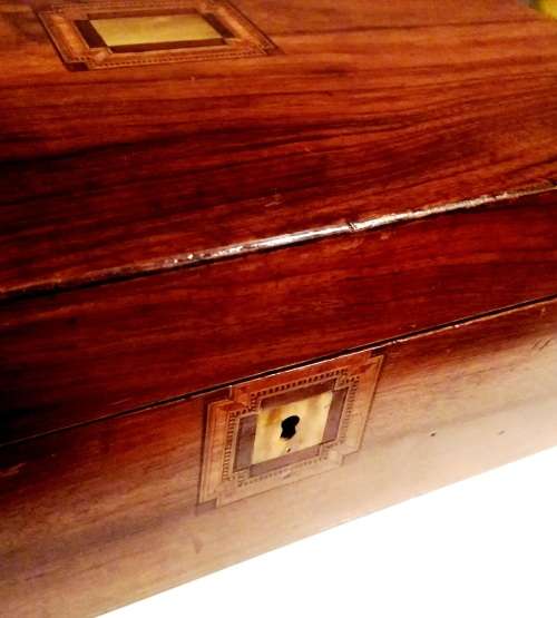 Beautiful 19th Century Victorian Mahogany and Mother of Pearl Marquetry Inlaid writing box. 1880s