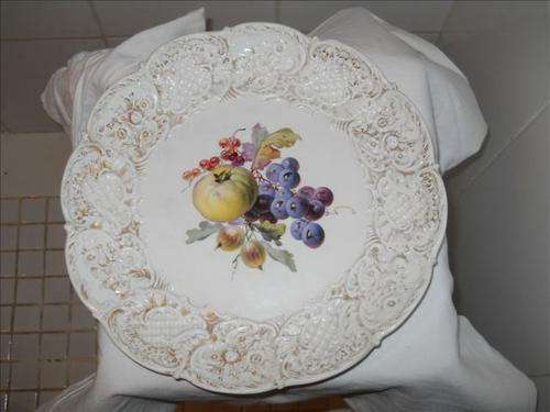 Meissen Fruit plate - crossed swords underneath