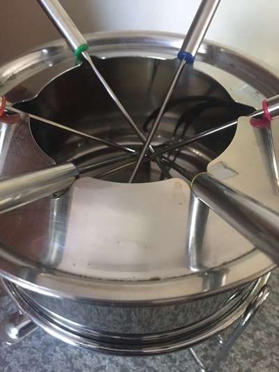 Vintage complete Fondue set with Vintage Fondue book