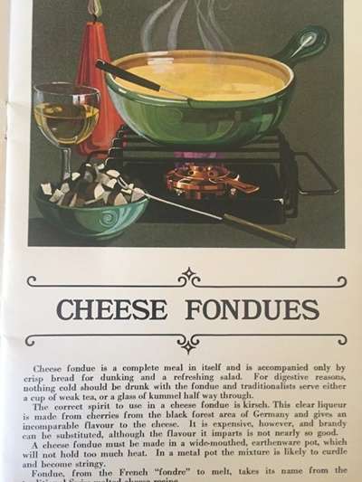 Vintage complete Fondue set with Vintage Fondue book