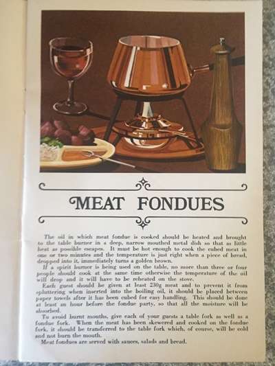 Vintage complete Fondue set with Vintage Fondue book