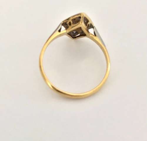 Art Deco 18ct Yellow Gold, Platinum, Sapphire and Diamond Ring with valuation cert. R 13 000.00
