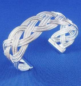 BEAUTIFUL 925 STERLING SILVER PLATED WEAVE BRACELET