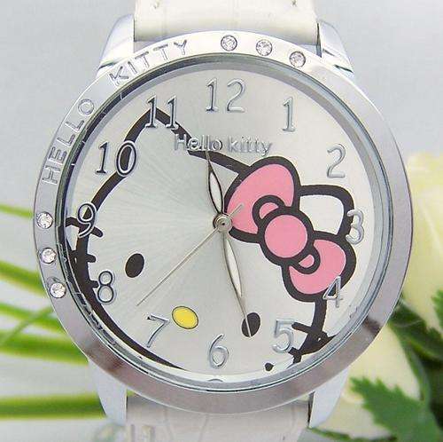 LOVELY WHITE HELLO KITTY WOMAN/TEENAGE GIRL'S WATCH