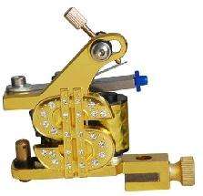 Tattoo Machine Gun for Liner Shader Dollar Symbol with Crystals Golden