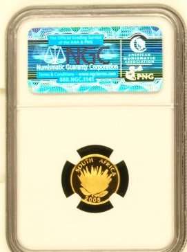 2005 Albert Luthuli Protea 1/10 oz Gold NGC graded PF69 Ultra Cameo