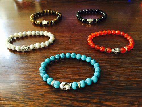 Buddha Semi Precious Bead Bracelet by La Bruslee'