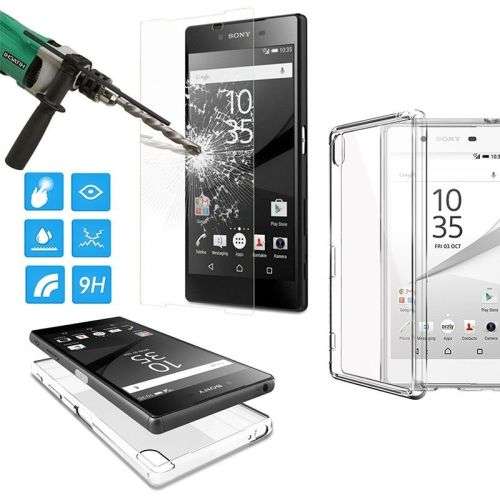 Sony Xperia X Compact Tempered Glass Screen Protector Slim + Clear TPU Case Cover ***LOCAL STOCK***
