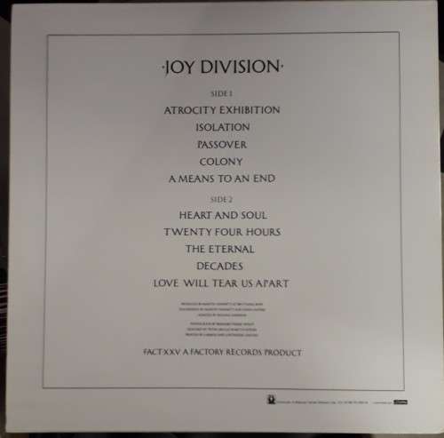 Joy Division - Closer - FACT. 25 - Peach vinyl - Near Mint (Brazilian Press)