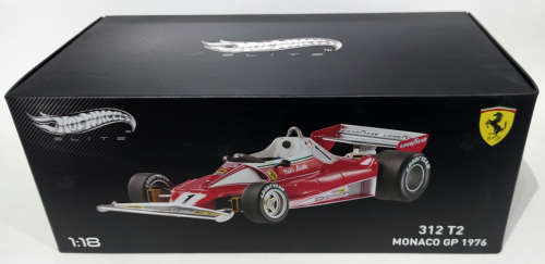 **EXTREMELY RARE & AS NEW** 1/18 Hot Wheels Elite F1 Ferrari 312 T2 - Niki Lauda #1 - Monaco GP 1976
