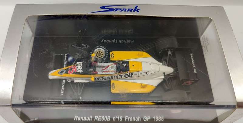 **DAMAGED** 1/43 Spark Renault RE60B French GP 1985 Patrick Tambay #15