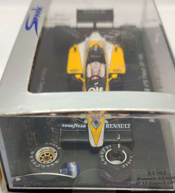**DAMAGED** 1/43 Spark Renault RE60B French GP 1985 Patrick Tambay #15