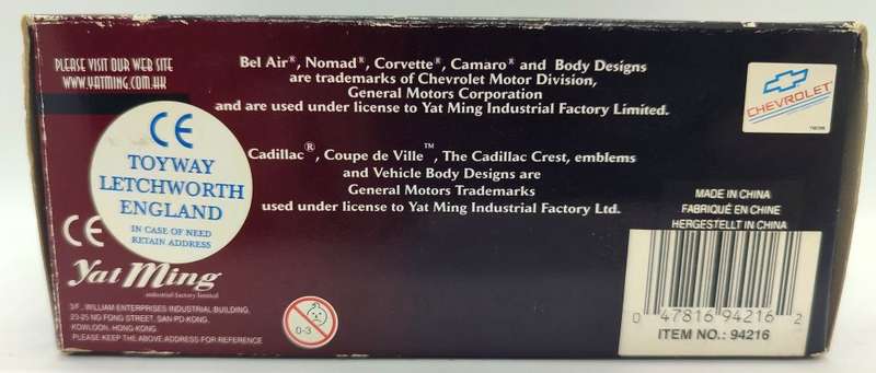 **DAMAGED** 1/43 Yat Ming Chevrolet Camaro Z-28 1967 (no wing mirrors)