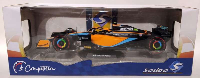 **NEW/BOXED** 1/18 Solido McLaren MCL36 Australia GP 2022 Daniel Ricciardo