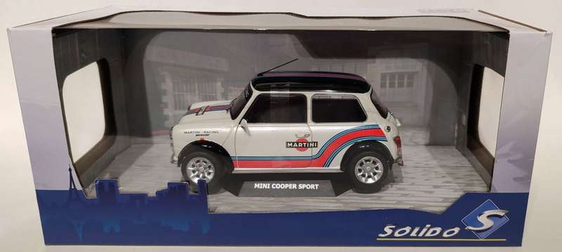 **NEW/BOXED** 1/18 Solido Mini Cooper Sport 1998 Martini Evocation