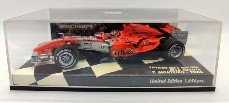 **AS NEW/RARE** 1/43 Minichamps Spyker MF1 Racing M16 Toyota 2006 T. Monteiro - LE of 1656
