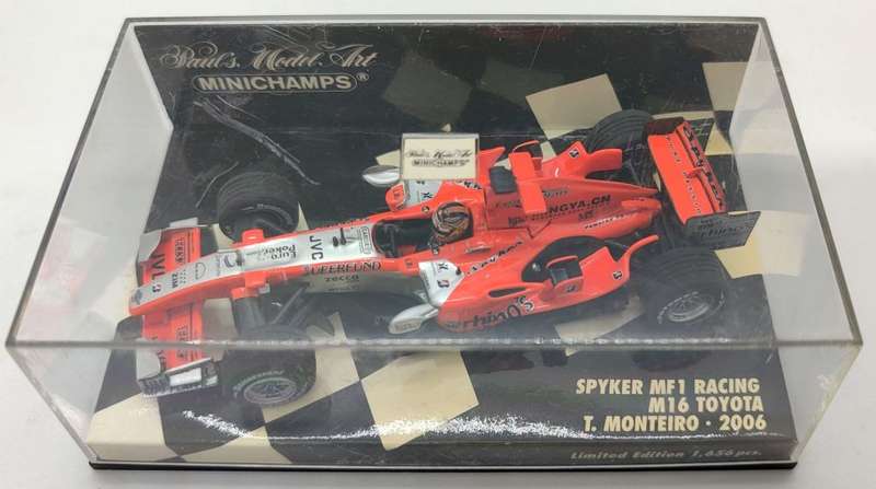 **AS NEW/RARE** 1/43 Minichamps Spyker MF1 Racing M16 Toyota 2006 T. Monteiro - LE of 1656