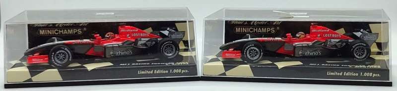 **RARE UNIQUE SET** 1/43 Minichamps MF1 Racing Showcars 2006 C. Albers & T. Monteiro - LE of 1008