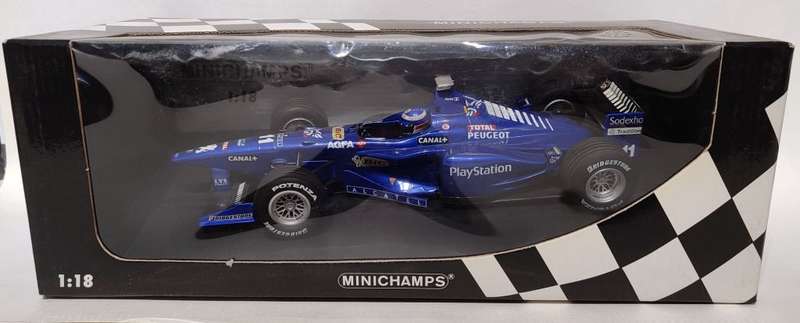**RARE/BOXED** 1/18 Minichamps Prost Peugeot AP01 Olivier Panis #11 (wing mirrors missing)