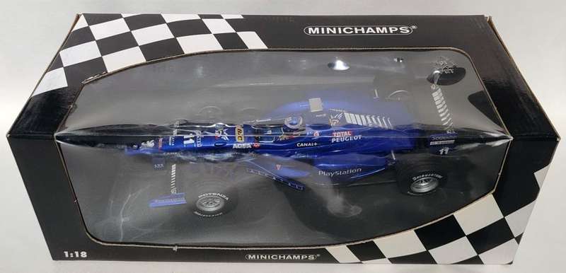 **RARE/BOXED** 1/18 Minichamps Prost Peugeot AP01 Olivier Panis #11 (wing mirrors missing)