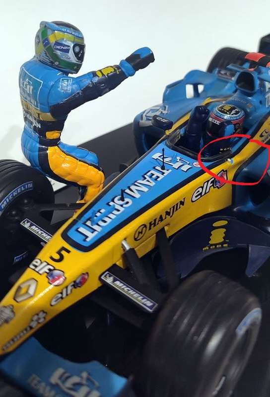 *RARE/MISSING MIRROR* 1/18 Hot Wheels Renault F1 Team 2005 Constructors` Champions LE 0001 of 4300