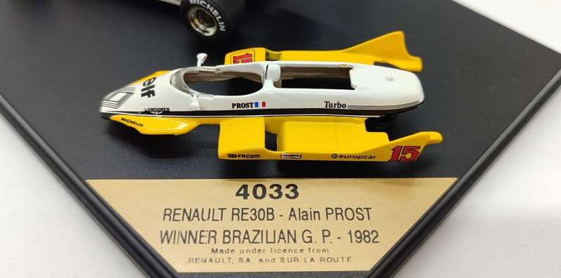 **RARE/PRE-LOVED** 1/43 Quartzo 4033 F1 Renault RE30B Alain Prost Winner Brazilian GP 1982