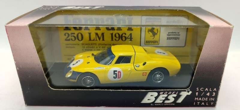 **PRE-LOVED/BOXED** 1/43 Best Model Ferrari 250 LM 1964 #5D - Kyalami 1966