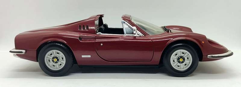 **PRE-LOVED/UNBOXED** 1/18 Hot Wheels Ferrari Dino 246 GTS - Maroon