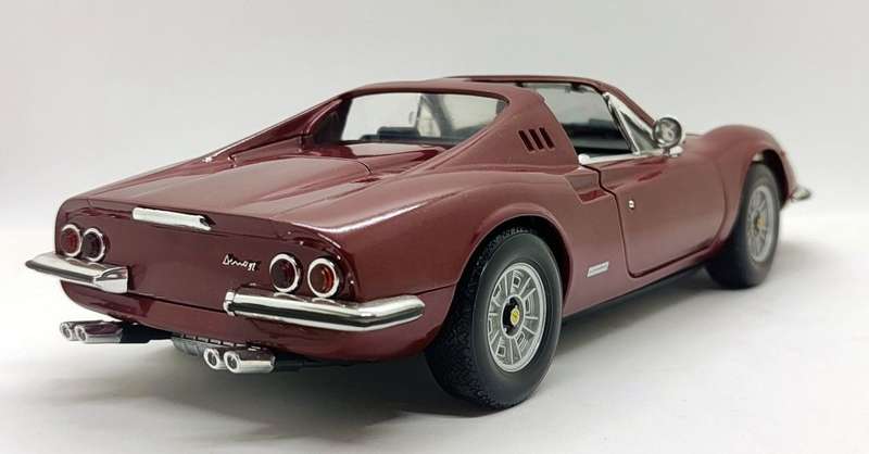 **PRE-LOVED/UNBOXED** 1/18 Hot Wheels Ferrari Dino 246 GTS - Maroon