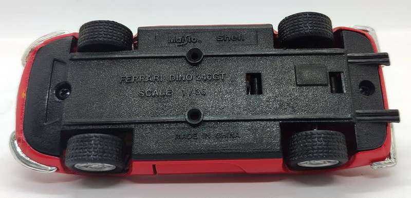 **PRE-LOVED/UNBOXED** 1/36 Maisto Shell Ferrari Dino 246GT Pull-back Racer Diecast - Red