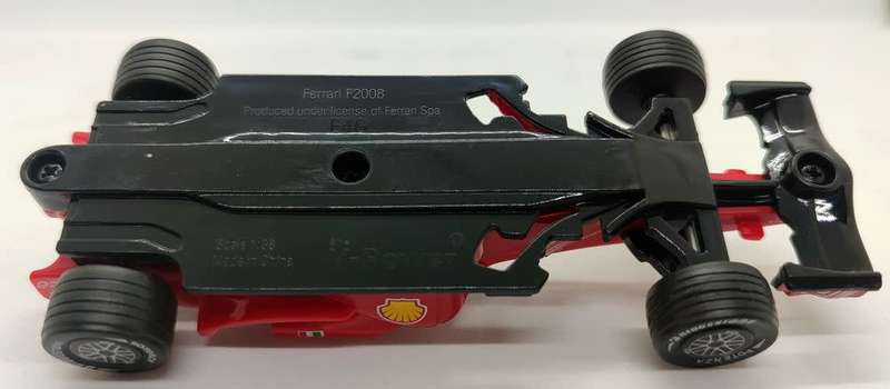 **PRE-LOVED/UNBOXED** 1/38 Shell V-Power F1 Ferrari F2008, Plastic Pull-back Action - Red