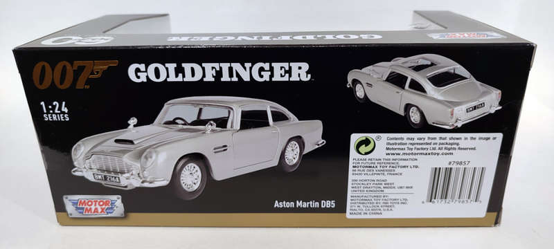 **NEW** 1/24 Motormax 007 James Bond Aston Martin DB5 Goldfinger 79857