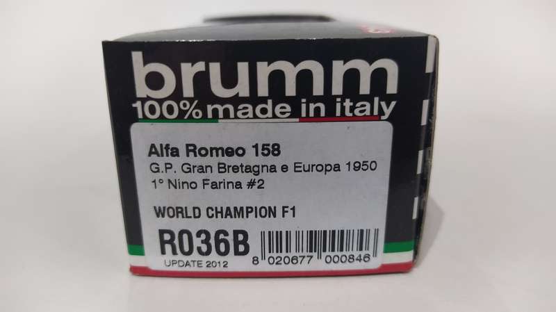 **BRAND NEW** 1/43 Brumm Alfa Romeo 158 1950 - Nino Farina #2