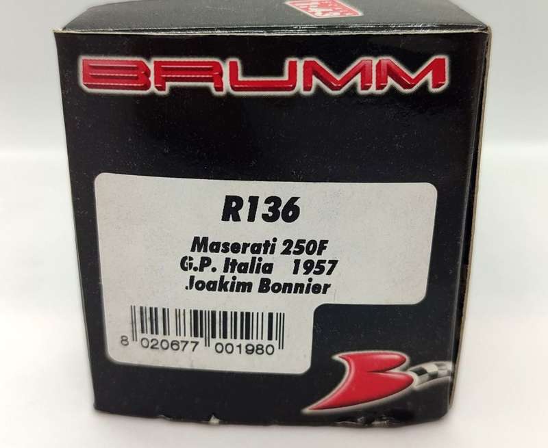 **NEW/BOXED** 1/43 Brumm Maserati 250F GP Italia 1957 Bonnier #2