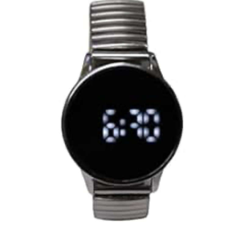 Unisex Digital Touch Dial Round Dial Metal Youth Rubber Watch
