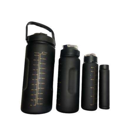 4 piece water bottles -black