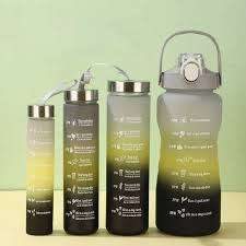 4 piece water bottles -black
