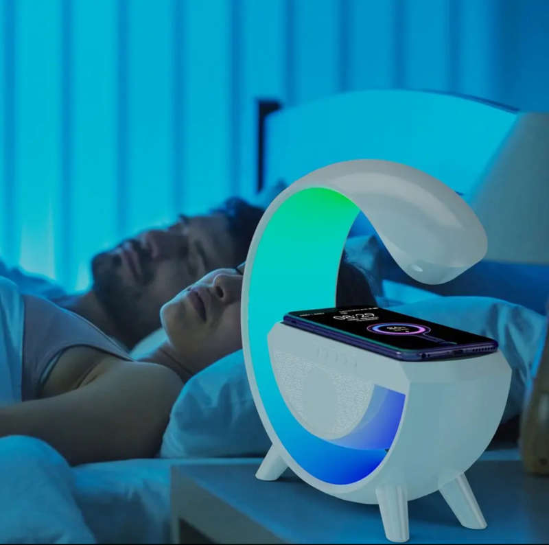 Wireless Phone Charging RGB LED Lamp & Speaker with FM Radio