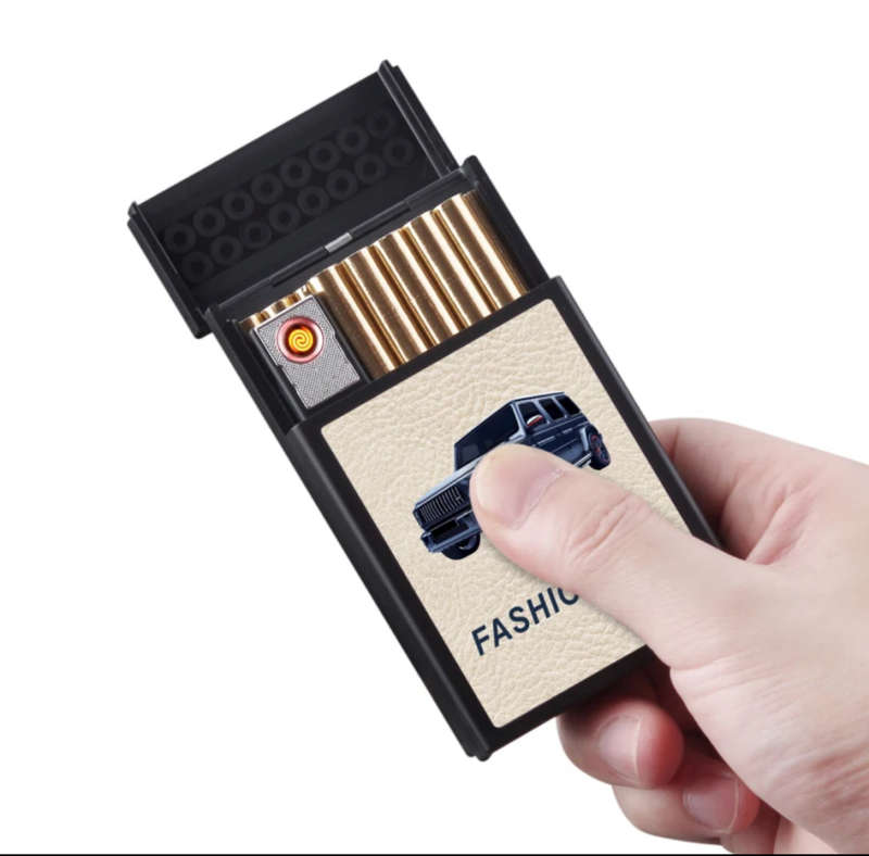 2 in 1 usb charged cigarette casing with build in lighter