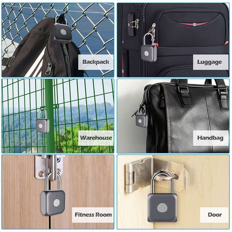Smart Padlock With Fingerprint Sensor - USB Charge