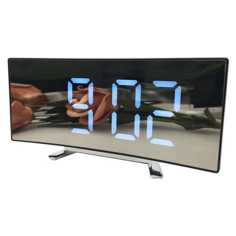 Multifunctional curved mirror electronic clock