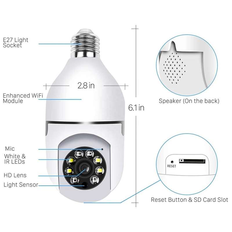 360 Degree 1080P Wireless Panoramic Home Security WiFi Smart Camera